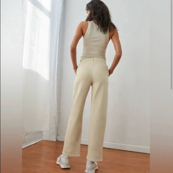 Aritzia Wilfred Free Modern Utility High Rise Straight Leg Pants Birch Size 0 - Picture 15 of 15